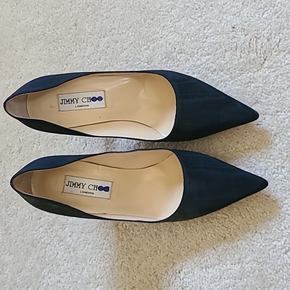 Jimmy Choo Black fabric 3 3/4 inch heels size 36